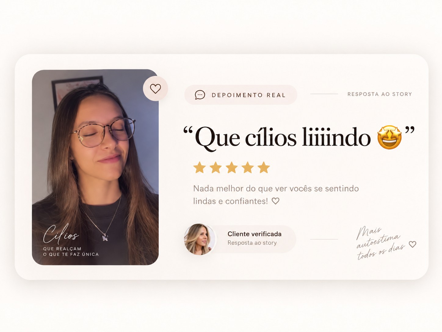 Avaliação de cliente: Que cílios liiiiindo 🤩